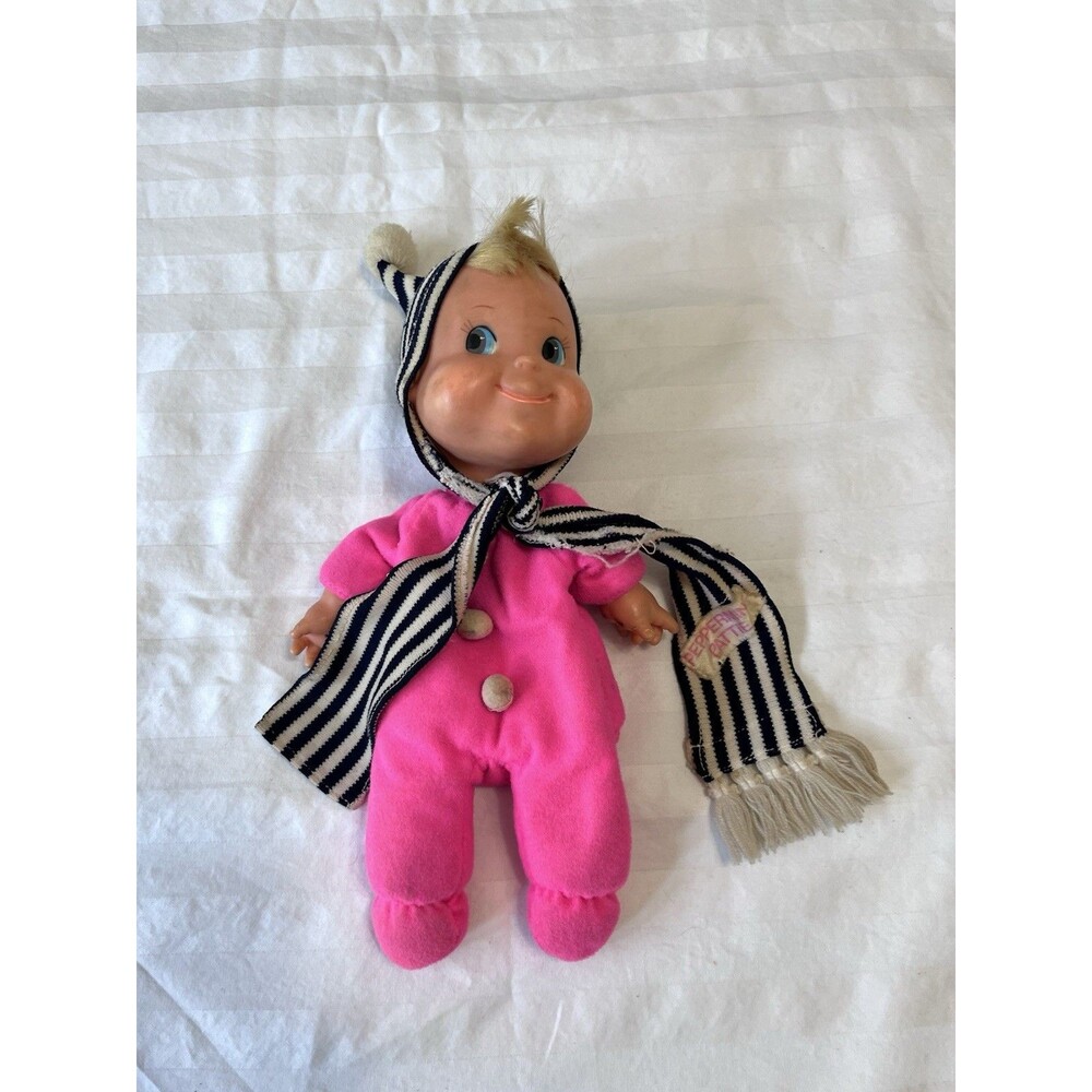 Vtg 1971 Hasbro Peppermint Pattie Baby Beans Doll Pink Beanie Bag Plush Tag